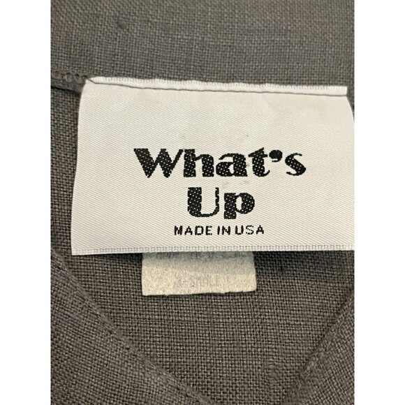 What’s Up Gray 100% Linen Button Front Boxy Top Blouse Size Small Lagenlook - Picture 6 of 7